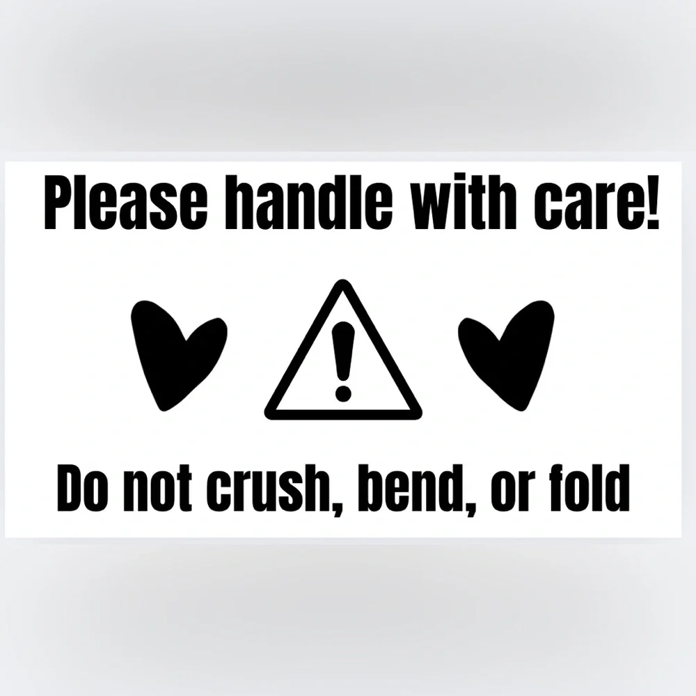 Handmade 50 Count Please Handle With Care Do Not Crush Bend or Fold Stickers